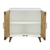 Treasure Trove Accents 2 Door Cabinet Egret White/Jute: Mango Wood, Divided Storage, 30x18x30", ASTM Compliant - 4 of 4