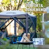 CLAM Quick-Set Venture 9 x 9 Foot Portable Pop-Up Outdoor Camping Gazebo Screen Tent 5-Sided Canopy Shelter with Stakes and Carry Bag, Slate Blue - 3 of 4
