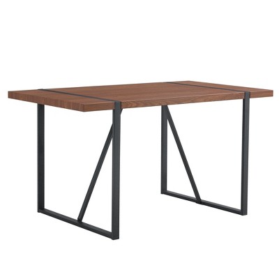Fontoi Dining Tables, Rectangular Dining Table with Metal Legs Frame for Home Kitchen Office Terrace, Brown, 55"*31.5"*31.5"