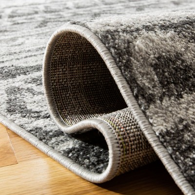 Ivory Charcoal 6' Square Easy-Care Hand-Knotted Area Rug