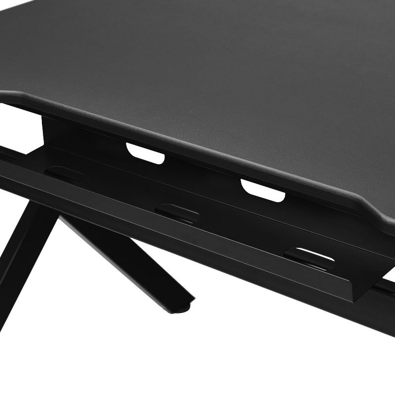 Tangkula K-Shape Gaming Desk Computer PC E-Sports Table w/ Cup Holder Hook Black, 5 of 11