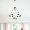 Sunset Lighting Messier 7 Light Chandelier, Clear Seeded Glass Globe, Dimmable, Antique Gunmetal Finish - 2 of 4
