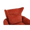 Orange Classic Mid-Century 360 Degree Swivel Armchair, Teddy Fabric - 3 of 4