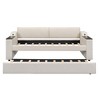 NicBex Twin Size Upholstered Daybed, Modern Wooden Bed Frame with 2 Storage Drawers and Backrest for Living Room - 3 of 4