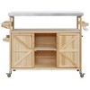 NicBex Stainless Steel Kitchen Island Kitchen Cart with Storage with Spice Rack, Towel Rack, 3 Open Shelves - 2 of 4