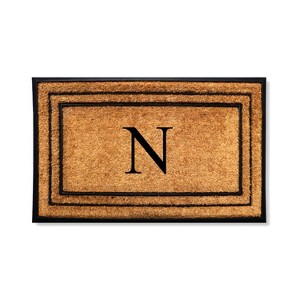 A1HC Natural Coir & Rubber Monogrammed 25"X57" Door Mat, Heavy Duty, Non-Slip Outdoor Entry Doormats - 1 of 4