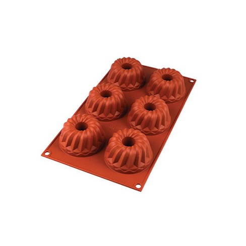 Silikomart Flexible Silicone Baking Mold, Mini Kugelhopf,3.38 oz, 6 cavities