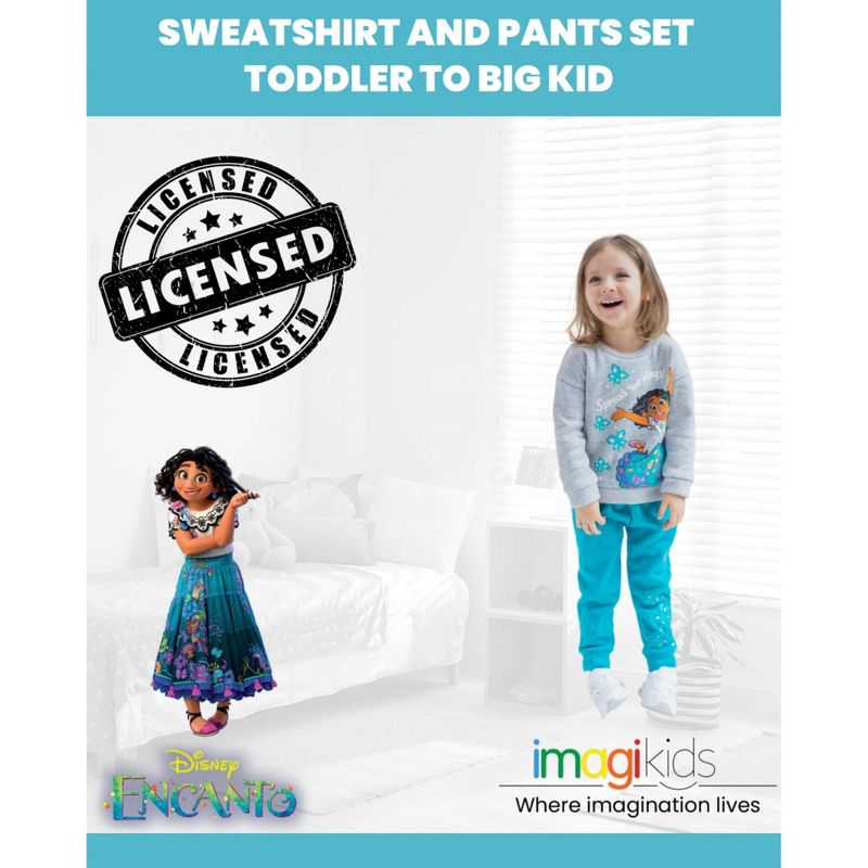 Disney Encanto Mirabel Girls Fleece Sweatshirt and Pants Set Little Kid to Big Kid, 4 of 8