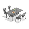 Elegant 5-Piece Cast Aluminum Dining Set - Rectangle Table & Ergonomic Chairs for Garden Patios,All-Weather - 4 of 4