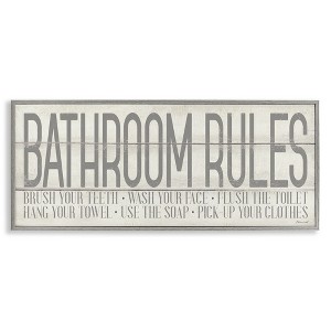 Stupell Industries Planked Style Bathroom Rules, 30" x 13" - 1 of 4