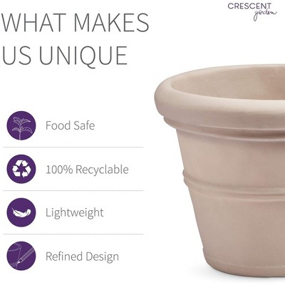 16-Inch Weathered Concrete Polyethylene Outdoor Planter