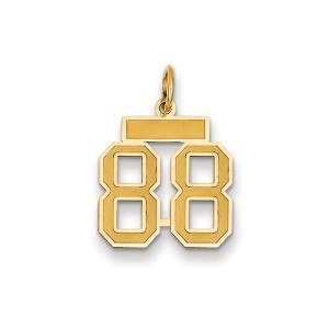 Black Bow Jewelry 14k Yellow Gold, Jersey Collection, Small Number 88 Pendant - 1 of 2