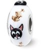 Black Bow Jewelry Fenton Sterling Silver Hey Diddle Diddle 3D Glass Bead Charm - 2 of 4