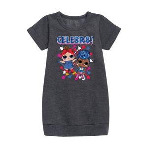 Girls' - LOL Surprise! - 4th of July Graphic Short Sleeve Fleece Dress - 1 of 3