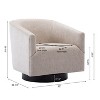 NicBex Faux Leather Accent Chair,Upholstered Living Room Chairs with Curved Backrest and Wood Base,Modern Armchair,Club Chairs for Living Room - 3 of 4