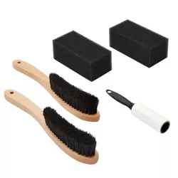 Zodaca 5 Piece Hat Cleaning Kit with Large and Small Brush, Lint Roller, 2 Cleaner Sponges
