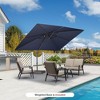 PURPLE LEA Cantilever Patio Umbrella with Base Included Square Umbrella with 360° Rotation and Aluminum Offset Hanging Outdoor Umbrella - 2 of 4