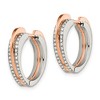 Chisel Stainless Steel Polished Rose IP-plated with Crystal Heart Hinged Hoop Earrings - 2 of 4