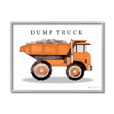 Stupell Industries Orange Dump Truck Traditional Construction Vehicle