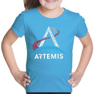 LA Pop Art NASA Artemis Logo - Girl's Word Art T-Shirt - 1 of 4