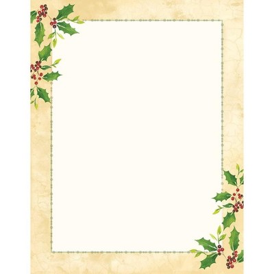 Great Papers! Falling Holly Imprintable Stationery, 8.5