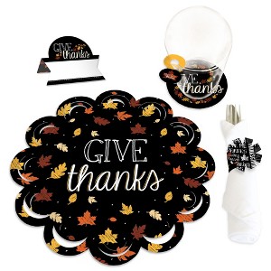 Big Dot of Happiness Give Thanks - Thanksgiving Party Paper Charger and Table Decorations - Chargerific Kit - Place Setting for 8 - 1 of 4