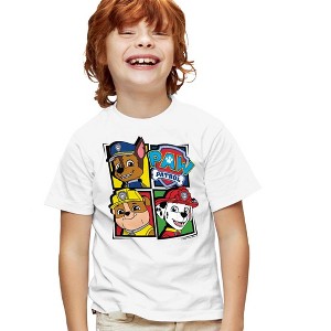 Boys' Short Sleeve Paw Patrol Chase Rubble And Marshall T-Shirt - 1 of 4