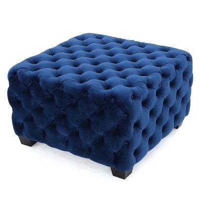 NicBex Modern 29" Square Ottomans Velvet Footstools with Button Tufted Stitching for Bedroom and Living Room