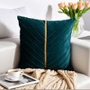REGALWOVEN Velvet Throw Pillow Cover with Gold Striped Modern Pillowcase for Sofa Bedroom Living Room Home Decor 18 x 18 Inch 2 Pcs - 2 of 4
