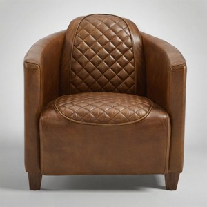 Art Leon Leather Accent Chair with Quilted Design for Timeless Comfort - 1 of 4