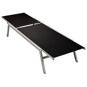 vidaXL Sun Lounger Steel and Textilene Black - 1 of 4
