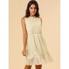 INSPIRE CHIC Women's Metallic Dot Print Sleeveless Ruffle Cocktail Skater Dress - 2 of 4