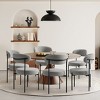 WestinTrends Alexandria Mid-Century Modern Upholstered Faux Shearling Round Dining Chairs - 2 of 4