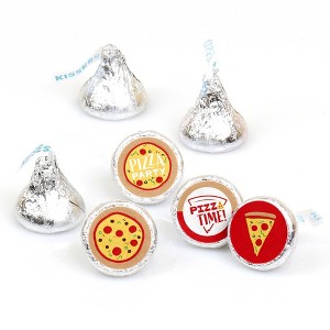 Big Dot of Happiness Pizza Party Time - Baby Shower or Birthday Party Round Candy Sticker Favors - Labels Fits Chocolate Candy (1 sheet of 108) - 1 of 4