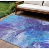 Purple And Navy Blue Abstract Washable Indoor Outdoor Area Rug - 2 of 4