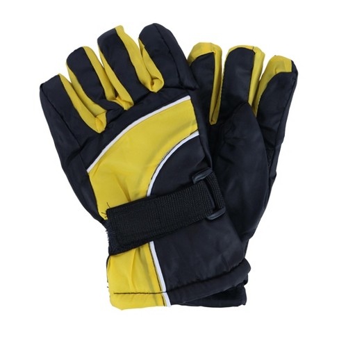 Ctm Kids' One Size Winter Ski Glove With Color Accents, Yellow : Target