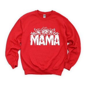 Simply Sage Market Women's Graphic Sweatshirt Mama Topped With Flowers - 1 of 3