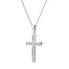 GILDED 1/10 ct. T.W. Lab Grown Diamond (SI1-SI2 Clarity, F-G Color) and Sterling Silver Cross Pendant with an 18 Inch Spring Ring Clasp Cable Chain - 2 of 4