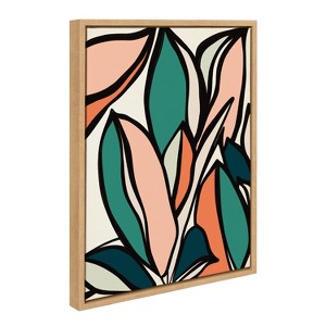 Kate & Laurel All Things Decor 18"x24" Sylvie Fanciful Ficus 2 Wall Art by Alicia Bock Natural: Modern Canvas, Plastic Framed - 1 of 4