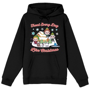Elf Treat Every Day Like Christmas Men's Black Sweatshirt - 1 of 1