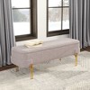 Storage Bench Oatmeal Beige 16.9" H– Textured Polyester Fabric Seat with Gold Electroplated Steel Legs, Modern Indoor Bench By Zuo Modern - 2 of 4