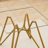 KTMBDW Glass Dining Table, Tempered Glass Tabletop and Metal Tubular Legs, Modern Style Table for Kitchen, Dining Room, Gold - 4 of 4