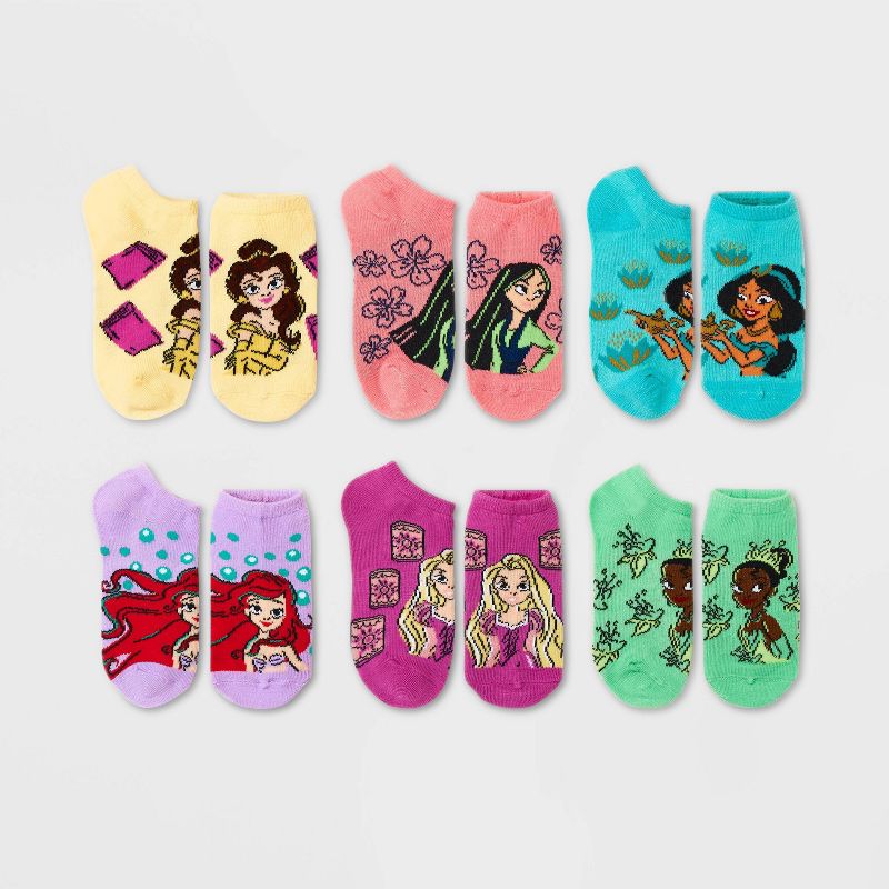 Girls' Disney Princess 6pk Socks, 1 of 4