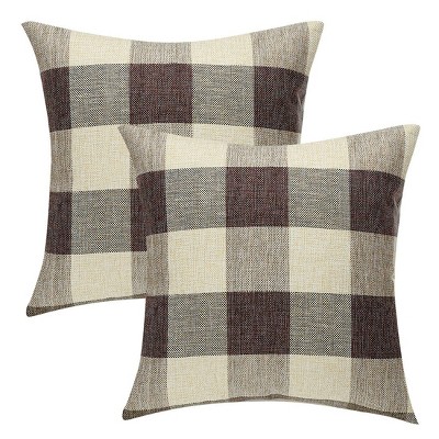 2 Pcs Buffalo Check Plaid Cotton Linen Home Bedding Decorative Pillow Cover - PiccoCasa