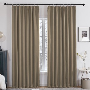 Deconovo 2 Panels Blackout Curtains, Black Backing, Tape Heading, Thermal Drapes - 1 of 4