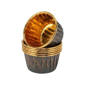 Unique Bargains Cupcake Liners Bohemian Pattern Magenta Colorway Disposable Laminated Paper 2.76"x1.54" 50 Pcs - 1 of 4