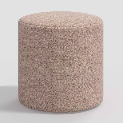Skyline Furniture Round Thalia Ottoman in Tweed