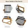 Tangkula 2-Person Outdoor Acacia Wood Bench Patio Loveseat Rope Bench Grey - 3 of 4