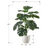 Artificial Plant, 24" Tall, Monstera, Indoor, Faux, Fake, Table, Greenery, Potted, Real Touch, Decorative, Green Leaves, White Pot - 4 of 4