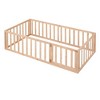 CAVINAS Twin Size Wood Montessori Bed,Modern Floor Bed Frame with Safety Fence and Door,Toddler Bed for Bedroom - 4 of 4